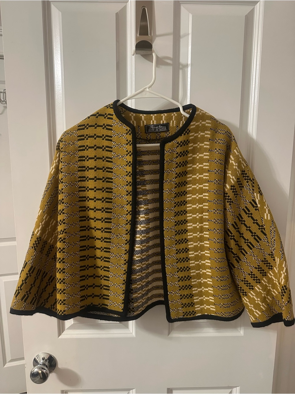 Reseta of Wales Vintage Hand-Tailored Wool Cropped Open Cardigan Jacket